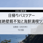 断崖絶壁親不知と海鮮満喫ツアー(日帰りバスツアー)